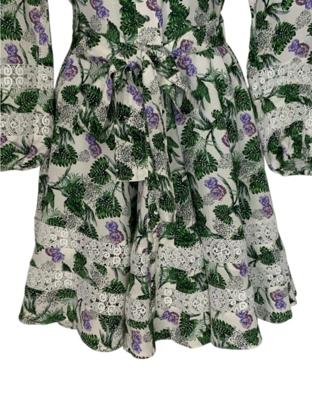 Maje Roman Floral Print Woven Mini Dress 36 US 4 Linen Blend - Picture 12 of 16